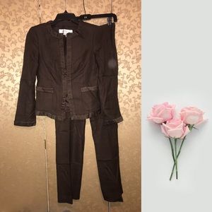 Zara Woman Brown Blazer Jacket Pant Suit 4